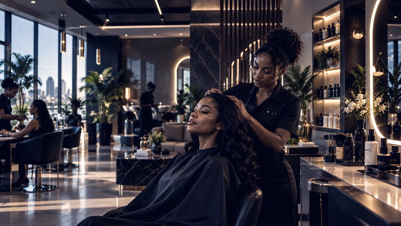 A stylist at work in a modern salon